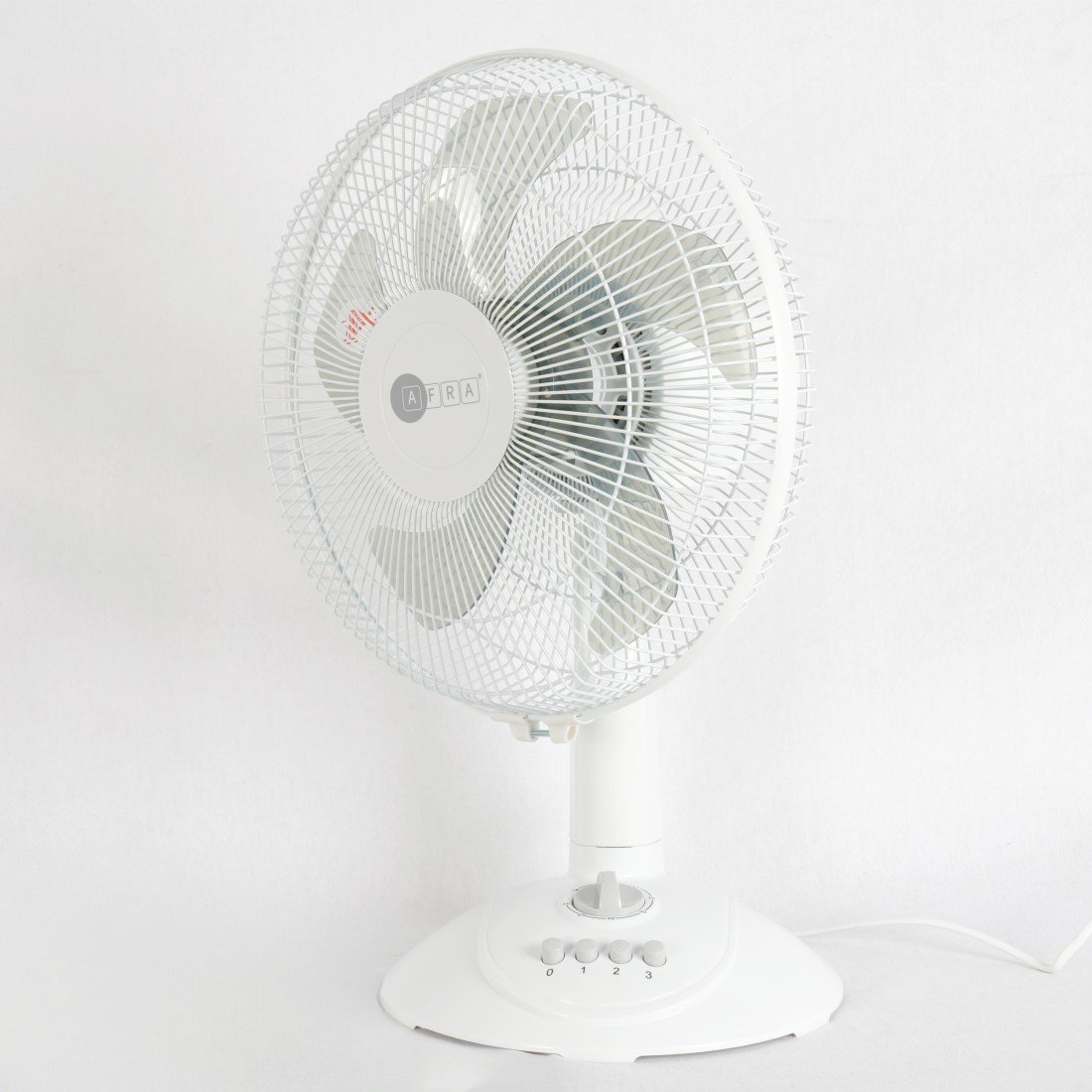 AFRA 12-Inch Table Fan, 60W, 3 Speed Settings, 1200 RPM, Timer Control AF-1260TFWT, 1-Year Warranty