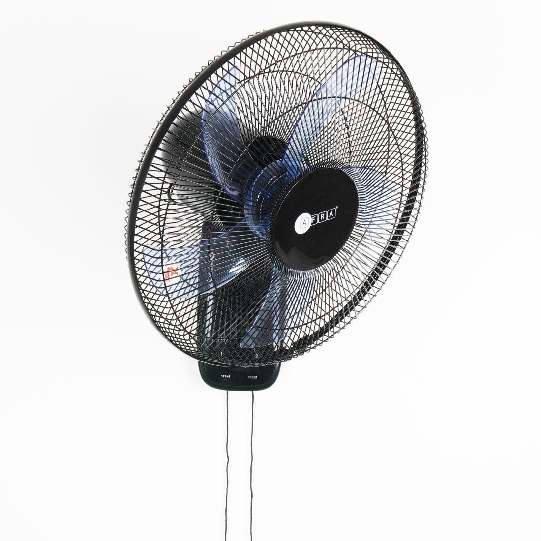 AFRA 16-Inch Wall Mount Fan, 60W, 1250 RPM, 3-Speed Settings, 90 Oscillation AF-1612WFBK, 2Y Warranty