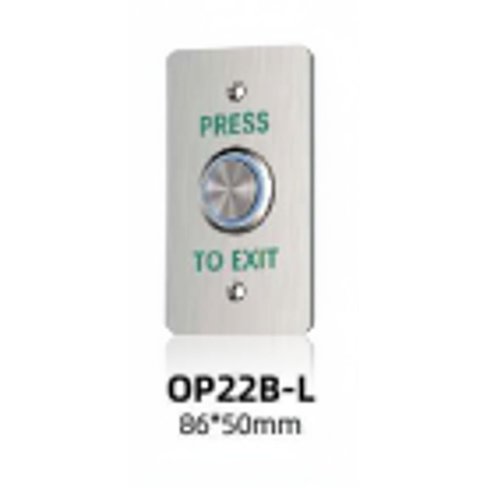 OP22B-L Stainless Steel Panel Exit Button With Led Light.