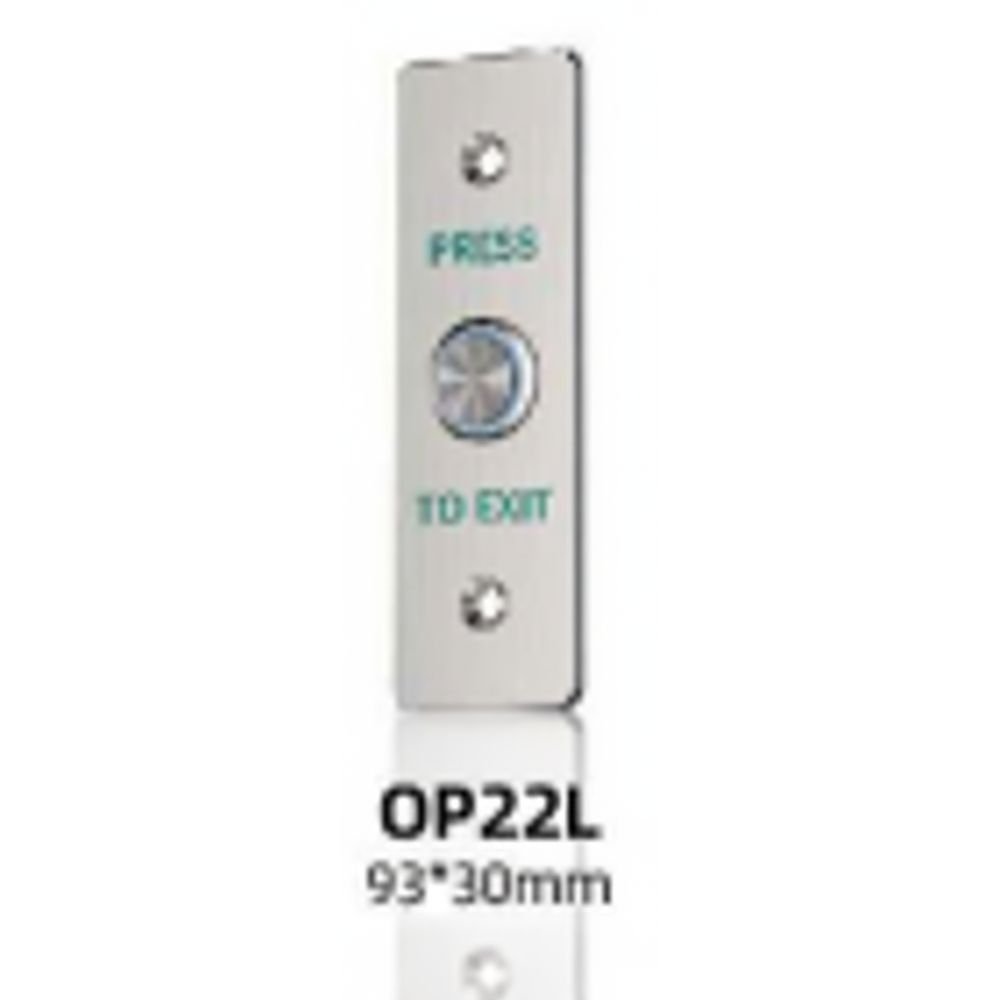 OP22L Stainless Steel Panel Exit Button With Led Light.