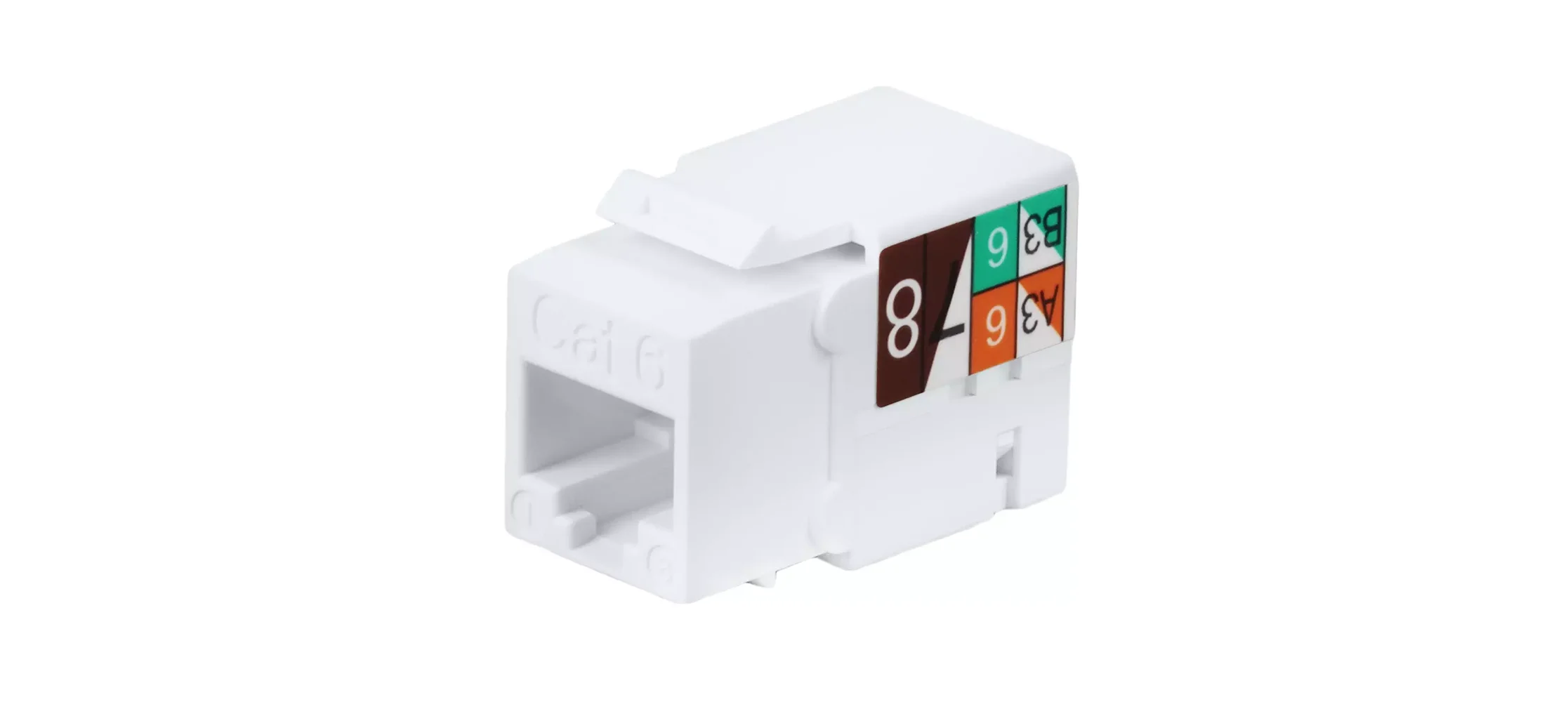 CAT 6 UTP 90-DEGREE TOOLLESS KEYSTONE JACK