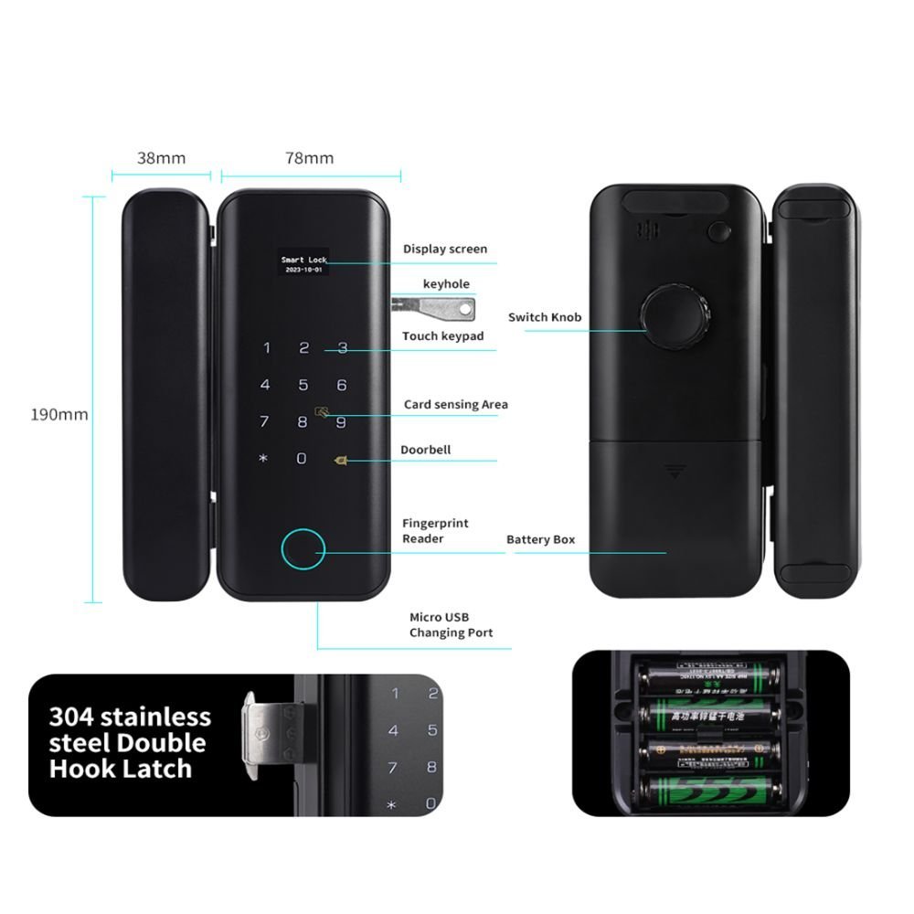F926 Glass Sliding Door Smart Lock.