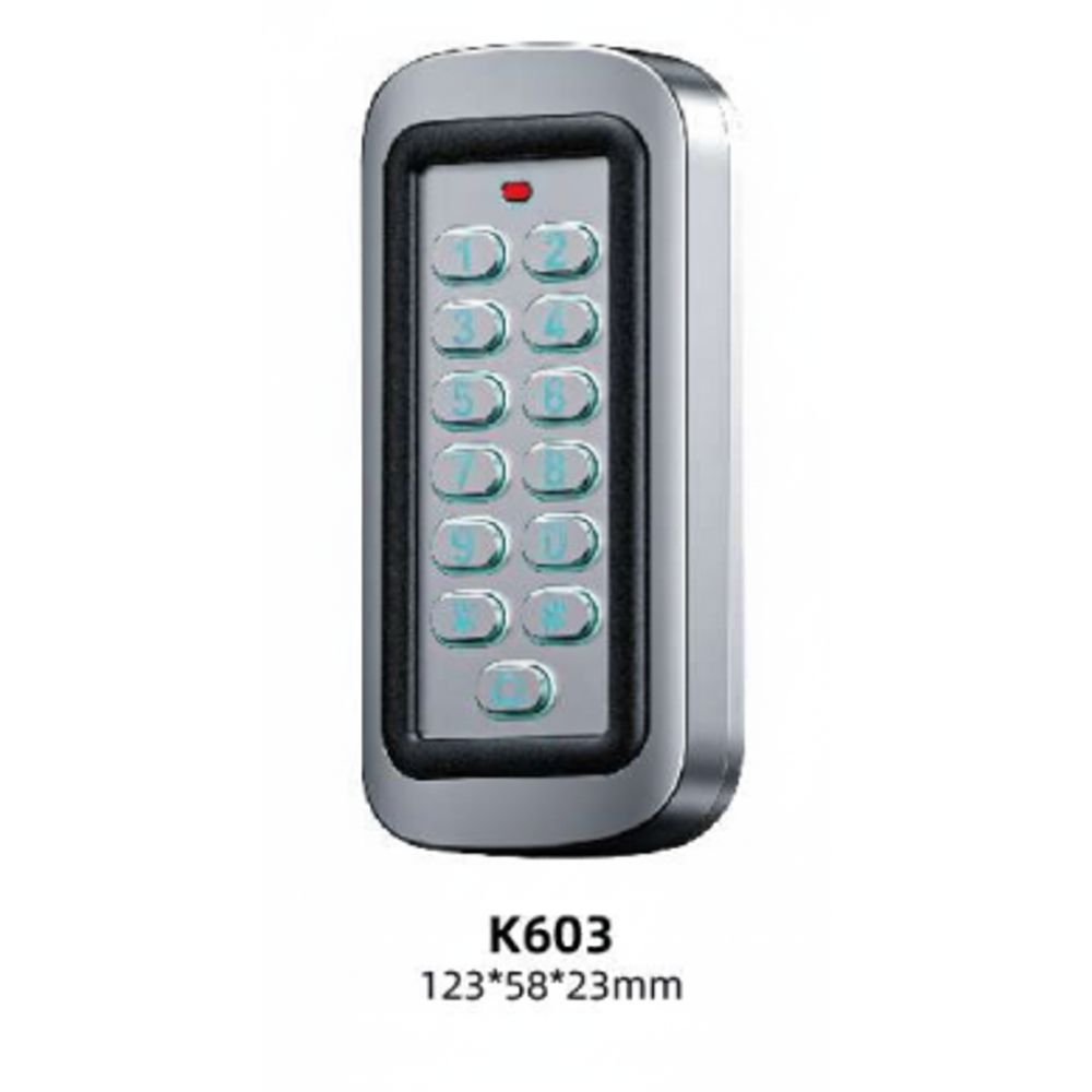 K603 Ice-Blue Luminous Keyboards Metal Access Control.