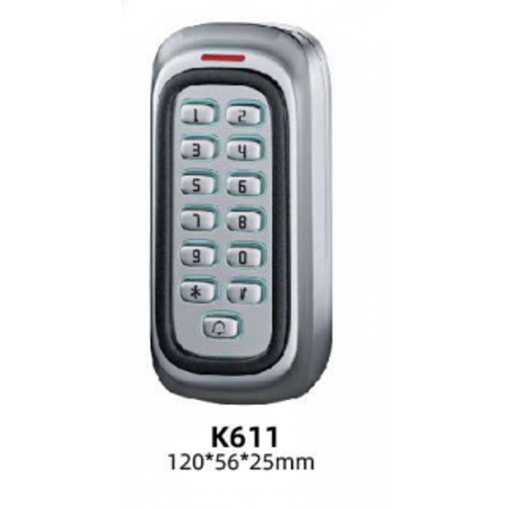 K611 Ice-Blue Luminous Keyboards Metal Access Control.