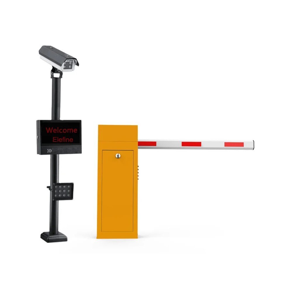 License plate recognition system with boom barrier
