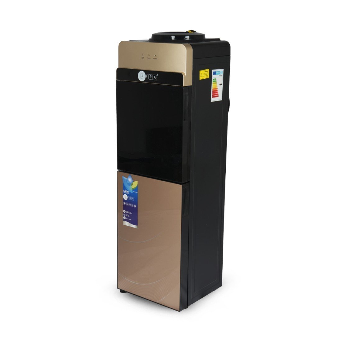 AFRA Top Loading Water Dispenser AF-9820WDGD 550W Hot & 90W Cold, Bottom Cabinet, 2L/h Cooling